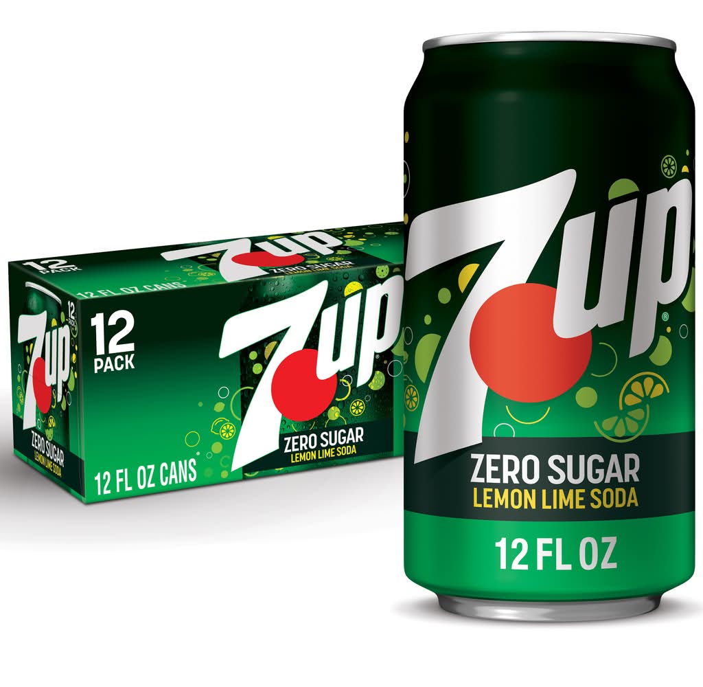 7UP Zero Sugar Soda, Lemon Lime (12 x 12 fl oz)