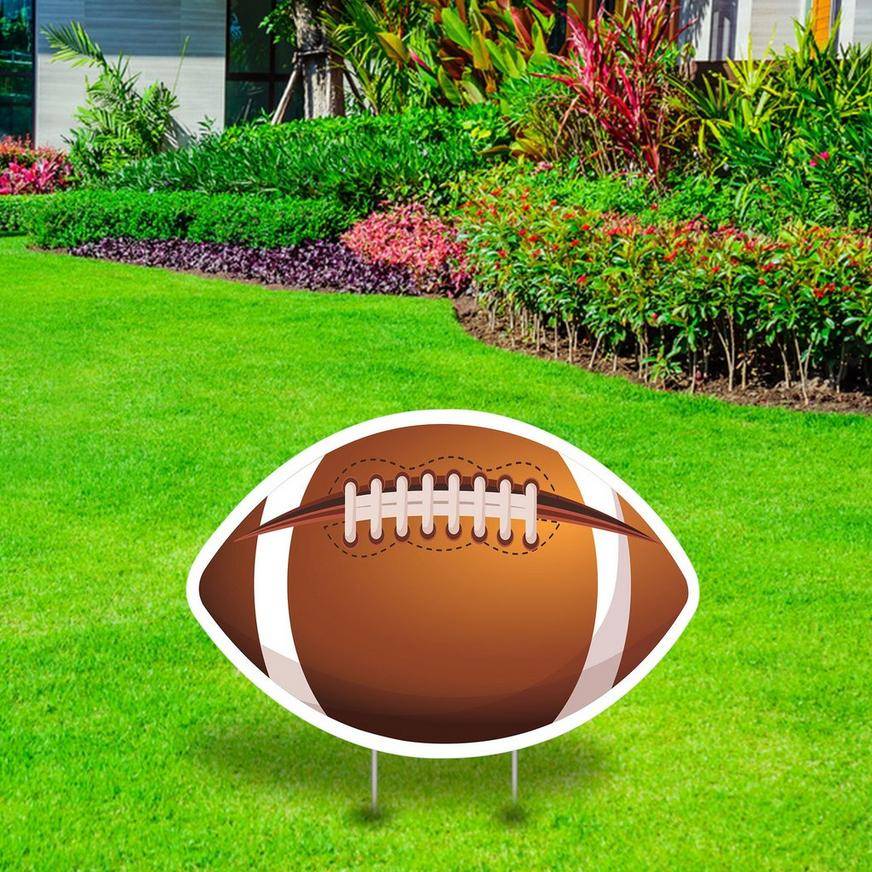 Football Corrugated Plastic Yard Sign, 17in