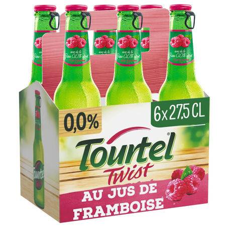 Bière  au jus de Framboise Sans Alcool  Tourtel TWIST - le pack de 6 bouteilles de 27,5cL