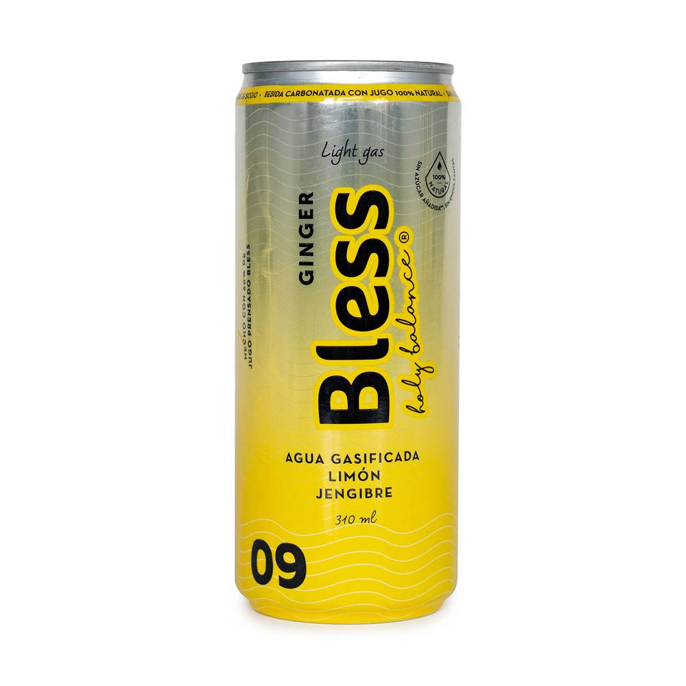 Bless · Agua gasificada limón jengibre (310 ml)