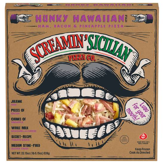 Screamin' Sicilian Pizza Co. Hunky Hawaiian Ham Bacan & Pineapple Style Pizza