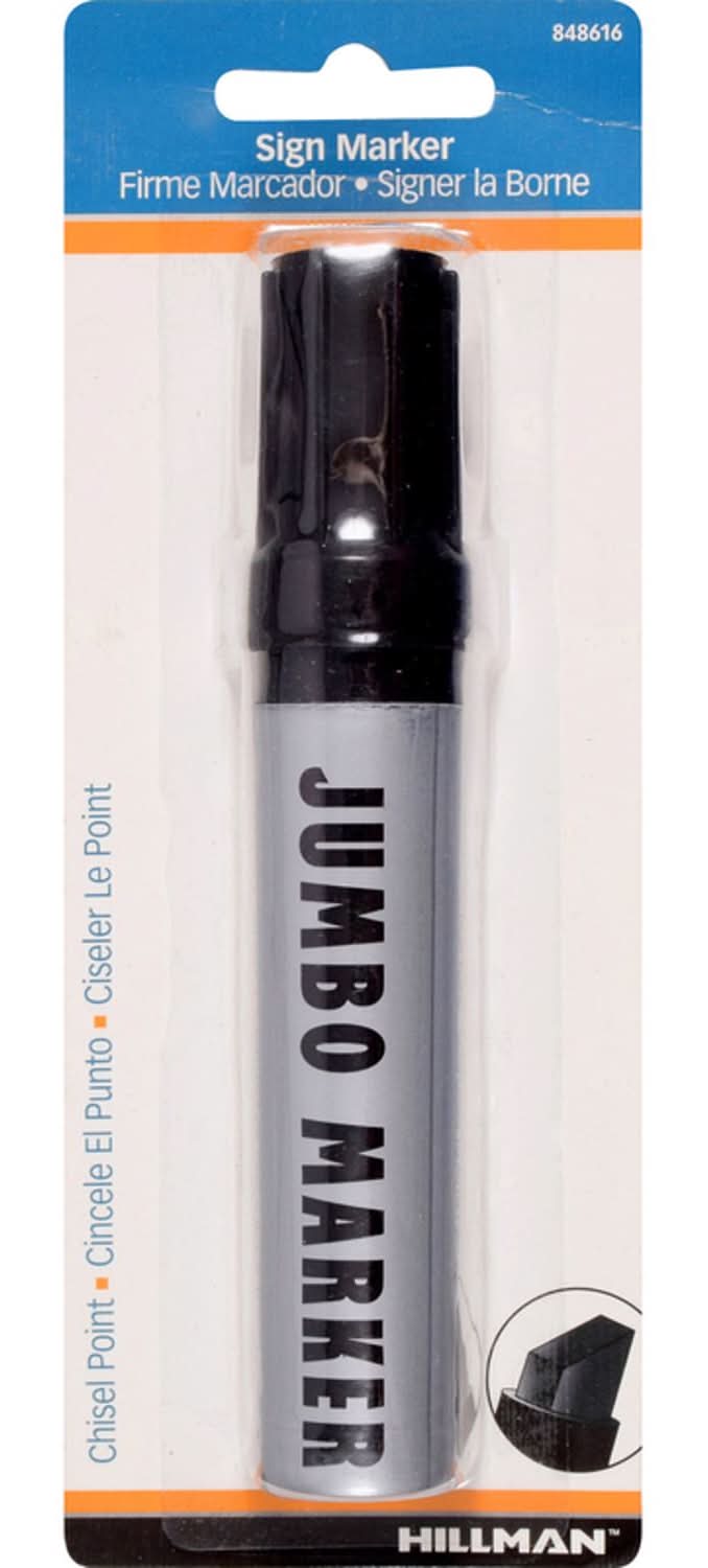 Hillman Black Chisel Tip Jumbo Marker 1 Pk