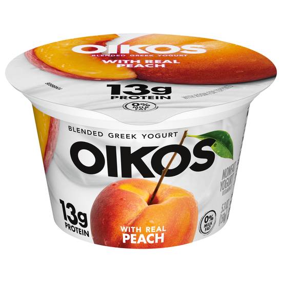 Oikos Peach Blended Nonfat Greek Yogurt