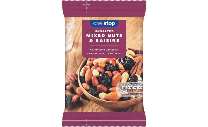 One Stop Unsalted Mixed Nuts & Raisins 250g (395554) 