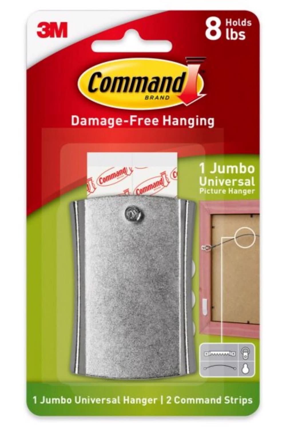 3M Command Silver Picture Hanger 8 Lb 1 Pk