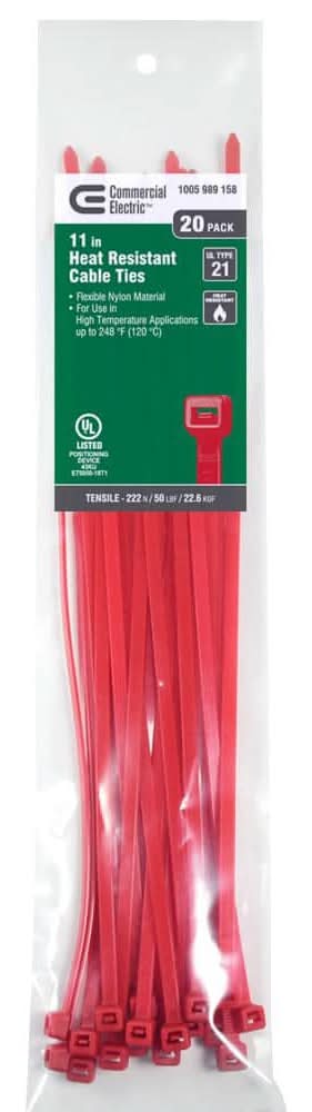 Commercial Electric 11 In. Heat Resistant Cable Tie (20-Pack)