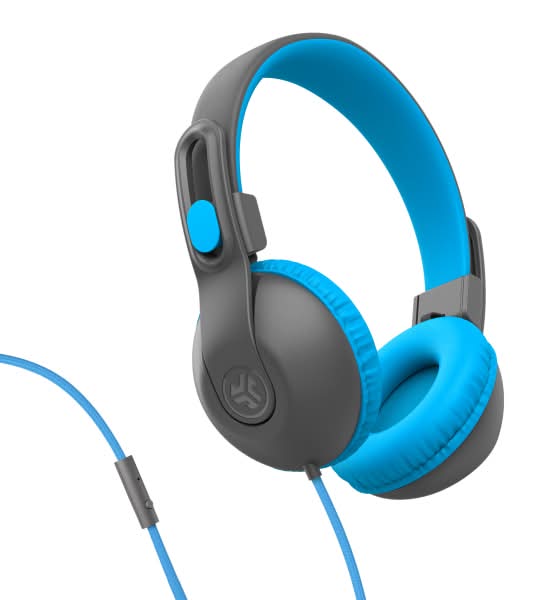 JLab Audio JBuddies Studio 2 On-Ear Headphones, Gray/Blue, HKSTU2GRYBLU122