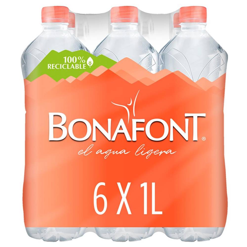 Bonafont agua natural (botellas 6 x 1 l)