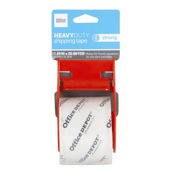 Office Depot Heavy Duty Shipping Packing Tape With Dispenser (1.89 in x 26.64 yd/crystal clear)