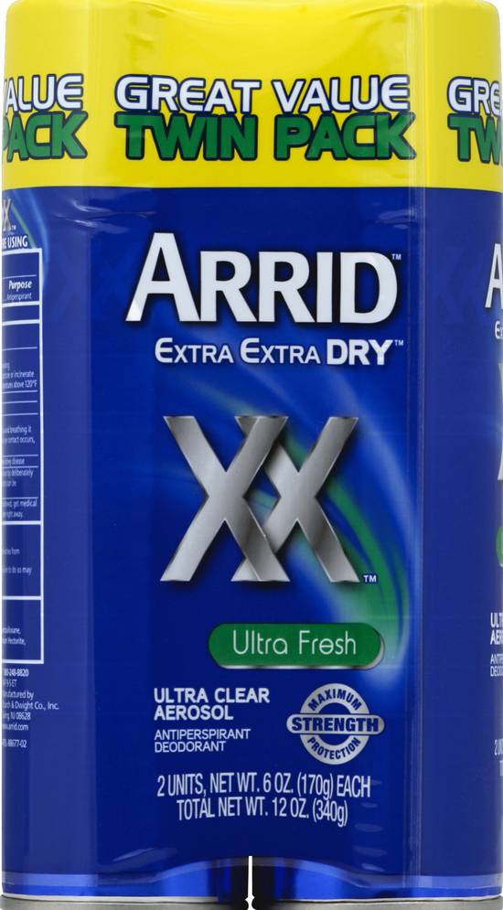 Arrid Ultra Clear Aerosol and Fresh Antiperspirant Deodorant (2 ct)