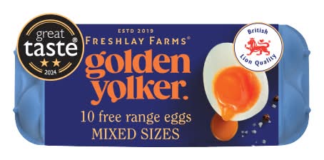 Freshlay Golden Yolks Free Range Mixed Weight Eggs (10 pack)
