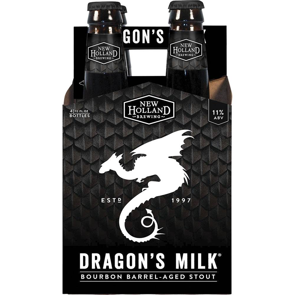 New Holland Dragon's Milk Bourbon Barrel Aged Stout Beer (4 x 12 fl oz)