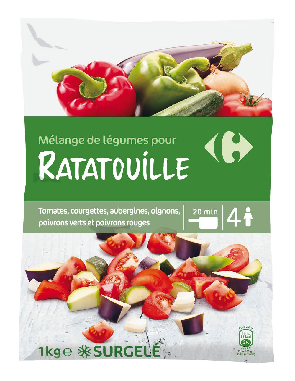 Carrefour - Mélange de légumes pour ratatouille (1kg)