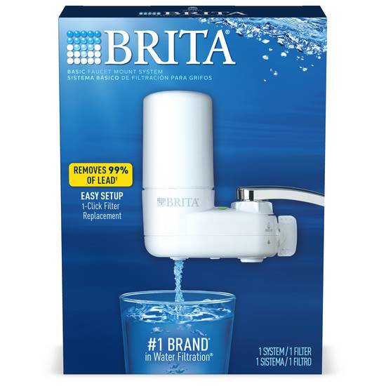 Brita Tap Water Filter System with Filter Change Reminder for Standard Faucets White (1 ct)