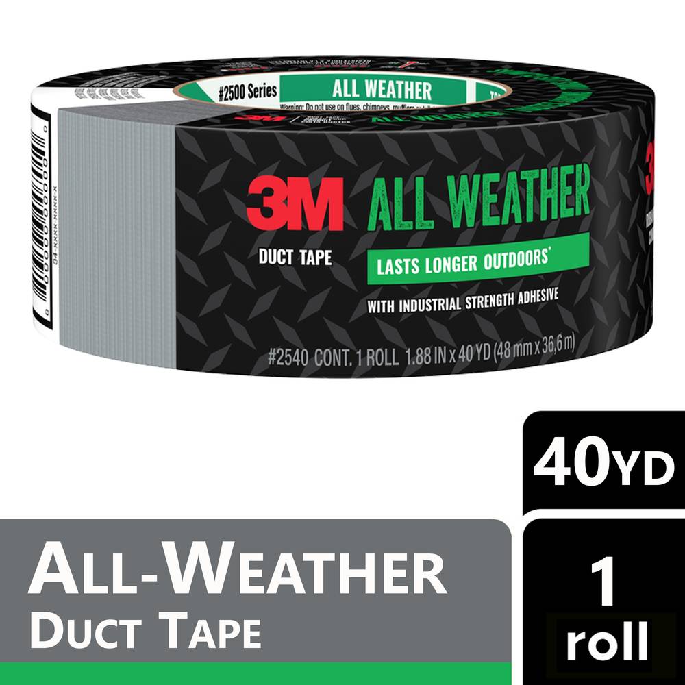 3M Duct Tape All Weather Gray Rubberized Duct Tape 1.88-in x 40 Yard(s) | 2540