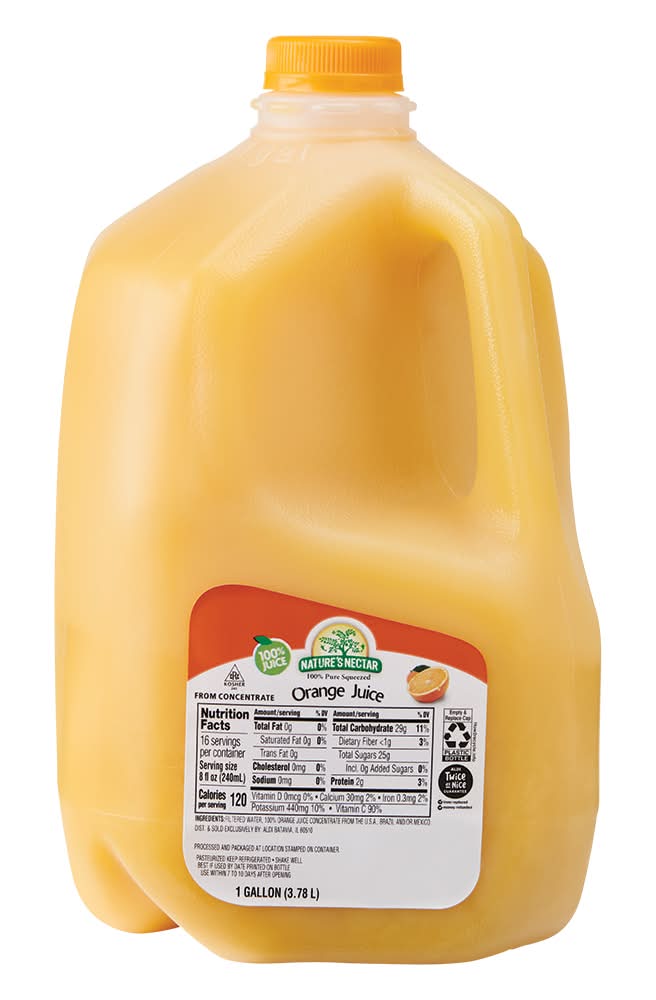 Nature's Nectar 100% Pure Squeezed Juice From Concentrate., Orange (3.78 L)