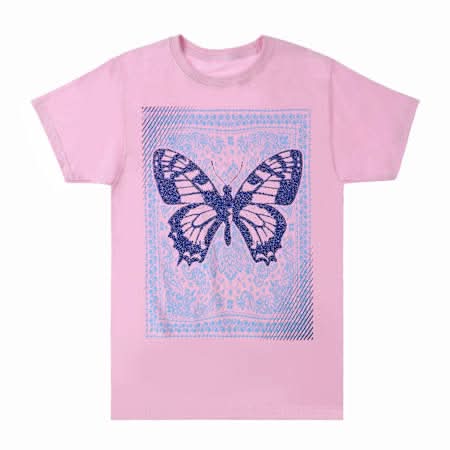 Butterfly Graphic Tee Large Pink