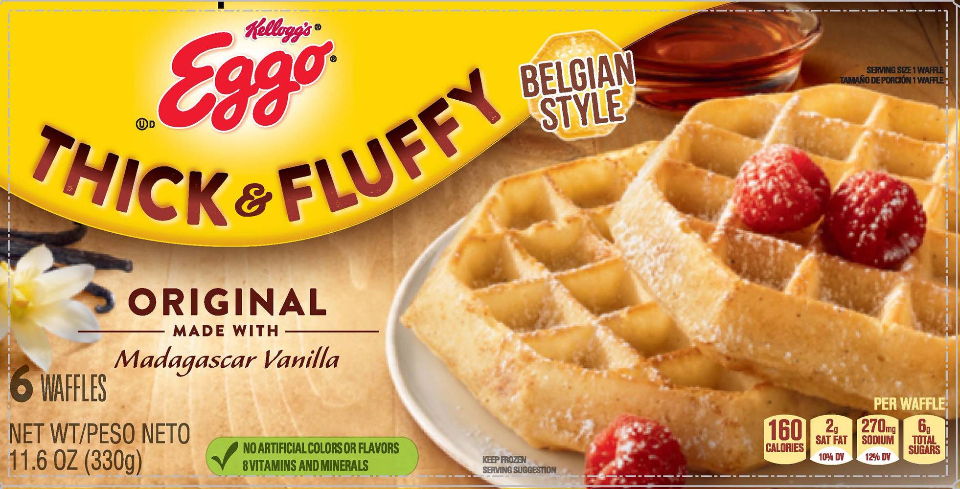 Eggo Kellogg's Thick and Fluffy Belgian Style Waffles (6 ct)