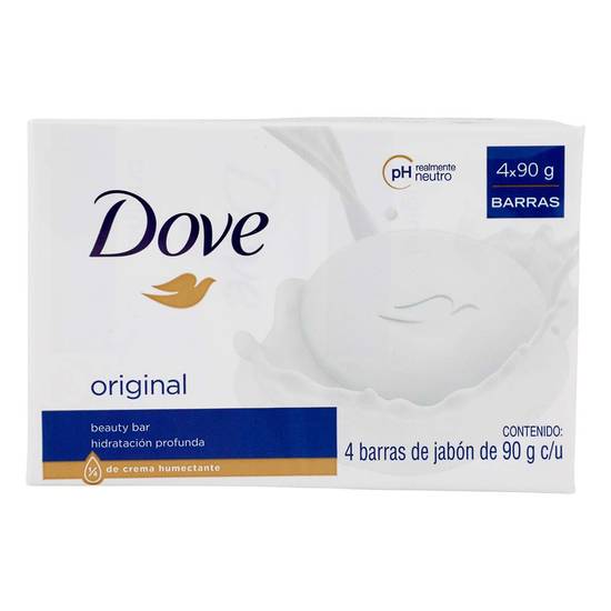 Dove jabón original beauty bar (4 pack, 90 g)