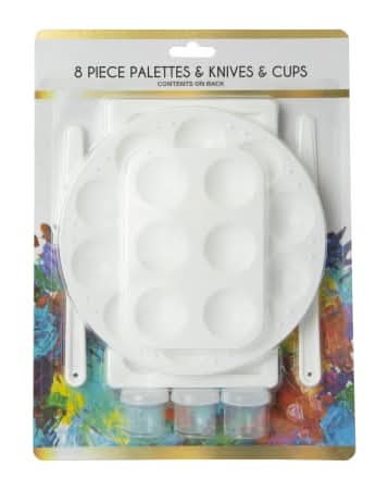 Artist Palettes, Paint Knives & Jars 8-Piece Set