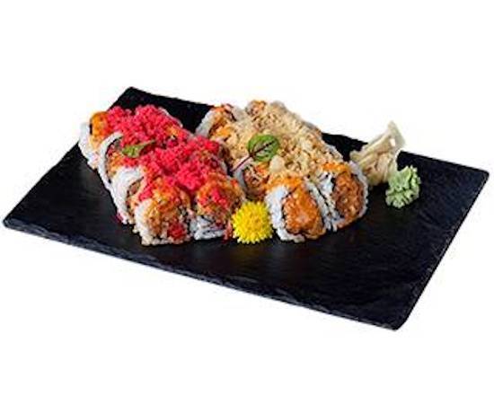 Spicy Tuna Roll (8pcs) and Spicy Salmon Roll (8pcs)