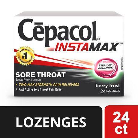 Cépacol Instamax Berry Frost Sore Throat Lozenges (24 units)