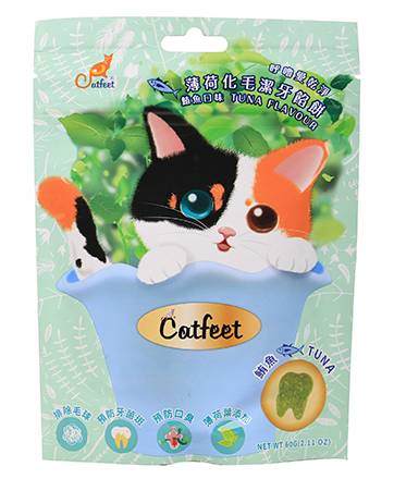 【Catfeet】呼嚕最愛薄荷化毛潔��牙餡餅-鮪魚60g#20684556