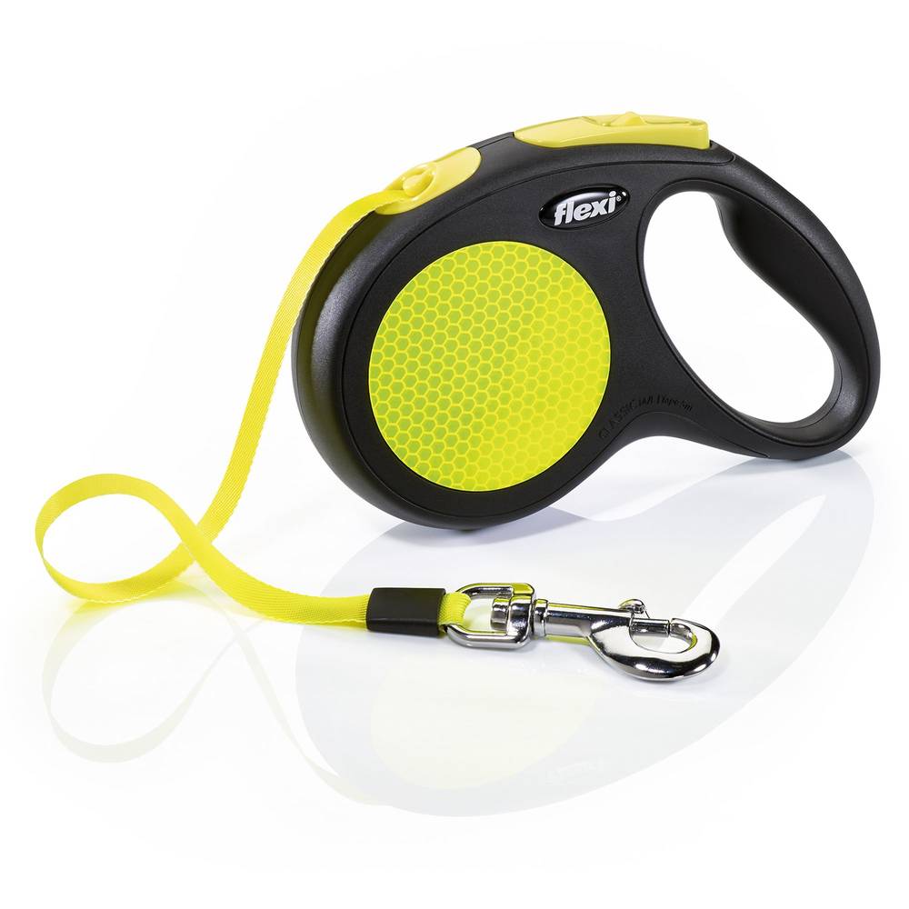 Flexi New Classic Retractable Neon Tape Dog Leash (medium - 16 ft/yellow)