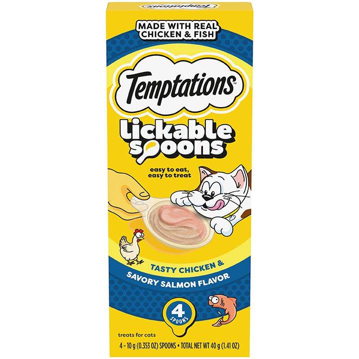 Temptations Lickable Spoons Treats For Cats (4 ct) (tasty chicken-savory salmon)