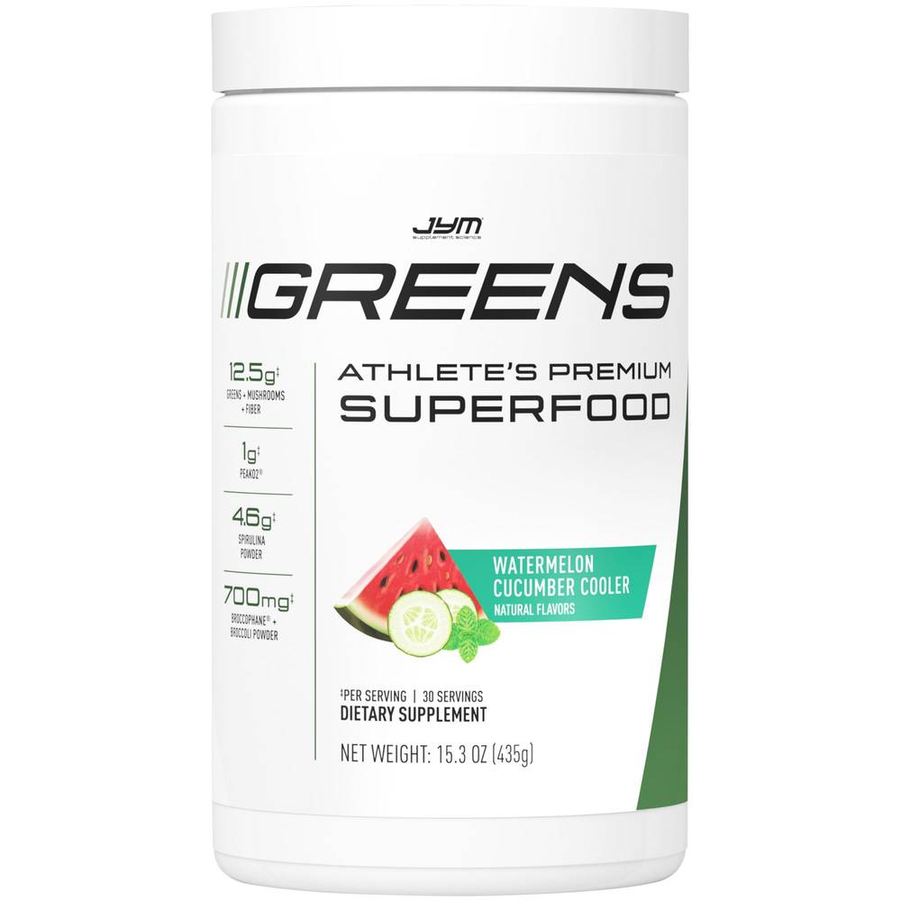 Jym Greens Superfood - Watermelon Cucumber Cooler(15.80 Ounces Powder)