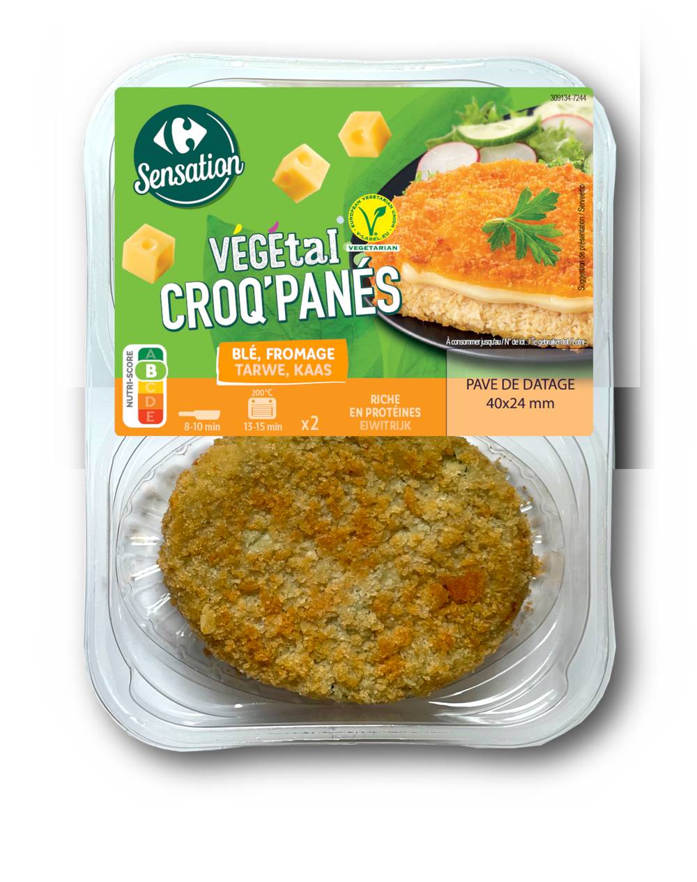 Carrefour Sensation - Végétal croq'panés (blé - fromage)