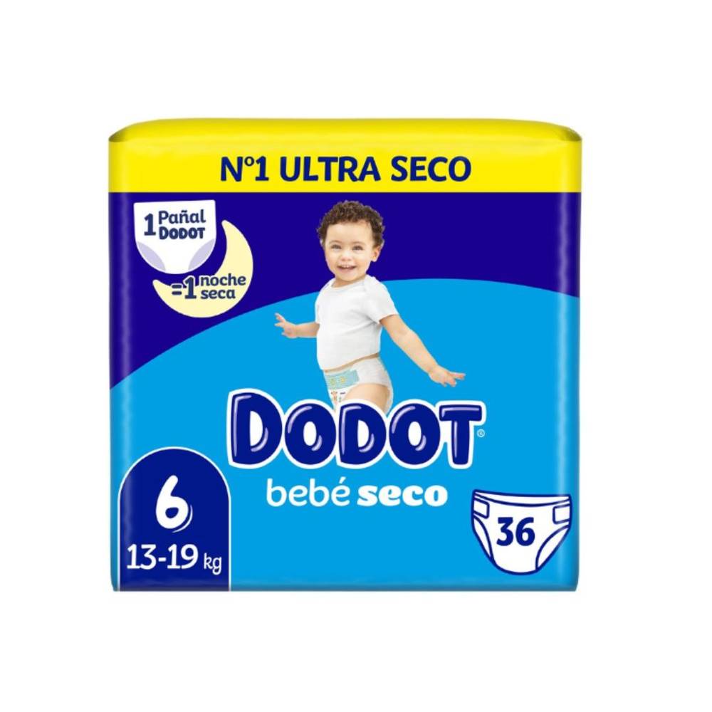 Pañal BebéSeco Value Pack Talla 6 Dodot 36 Uds