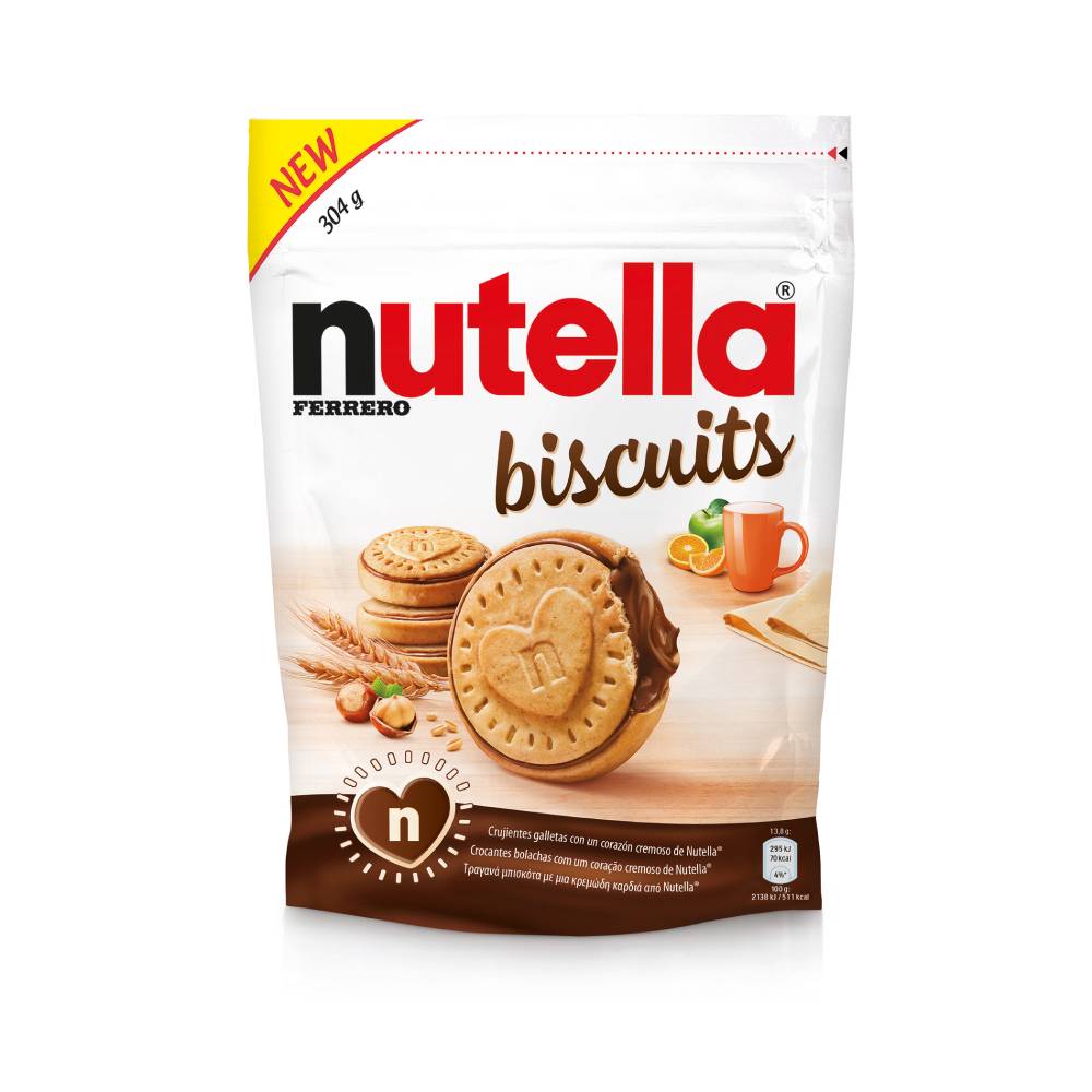 Galletas Nutella Rellenas De Crema Cacao Y Avellanas 304Gr