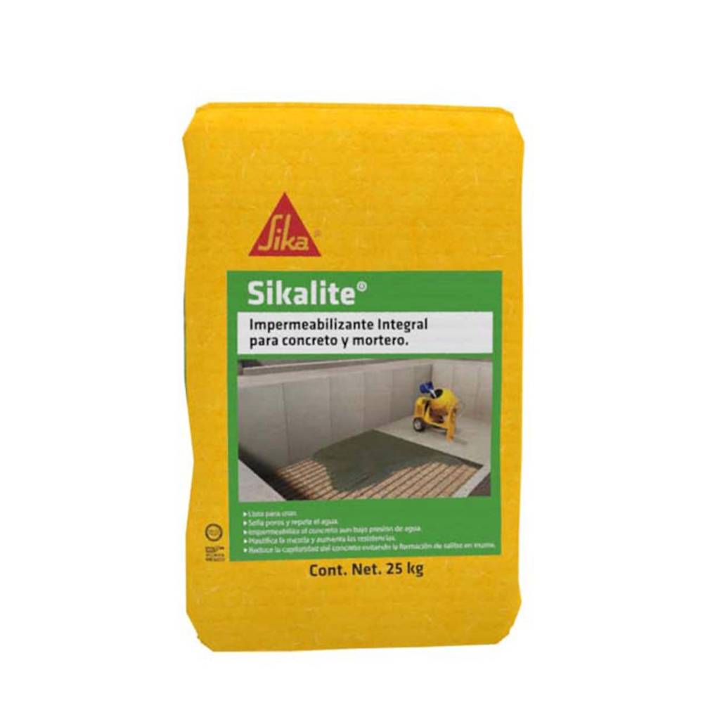 Impermeabilizante sikalite para concreto y mortero gris (bulto 25 kg)