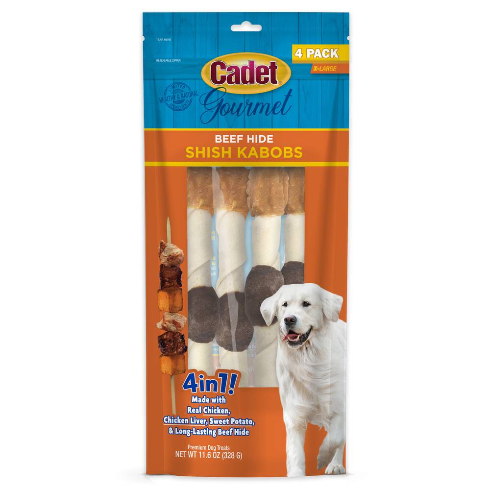 Cadet Premium Gourmet Rawhide Shish Kabobs Dog Treats (x-large/shish kebab-chicken-sweet potato)