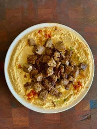 Hummus Topped  with Lamb