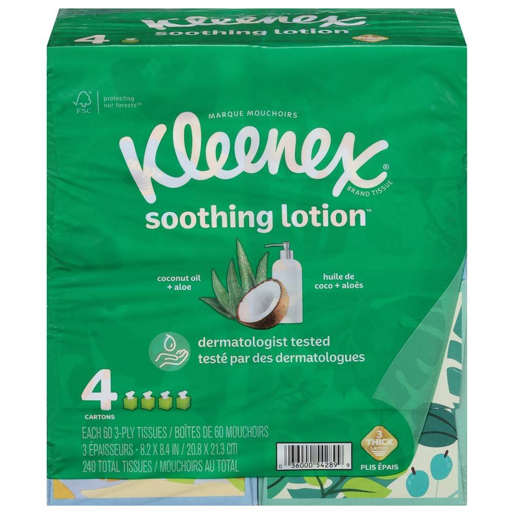 Kleenex Soothing Lotion Coconut + Aloe Tissues (60 ct)