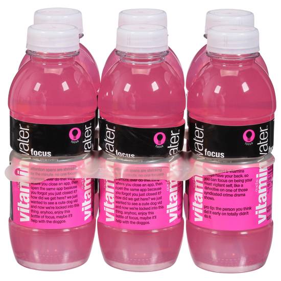 Vitaminwater Focus Water Beverage (6 pack, 16.9 fl oz) (kiwi-strawberry)