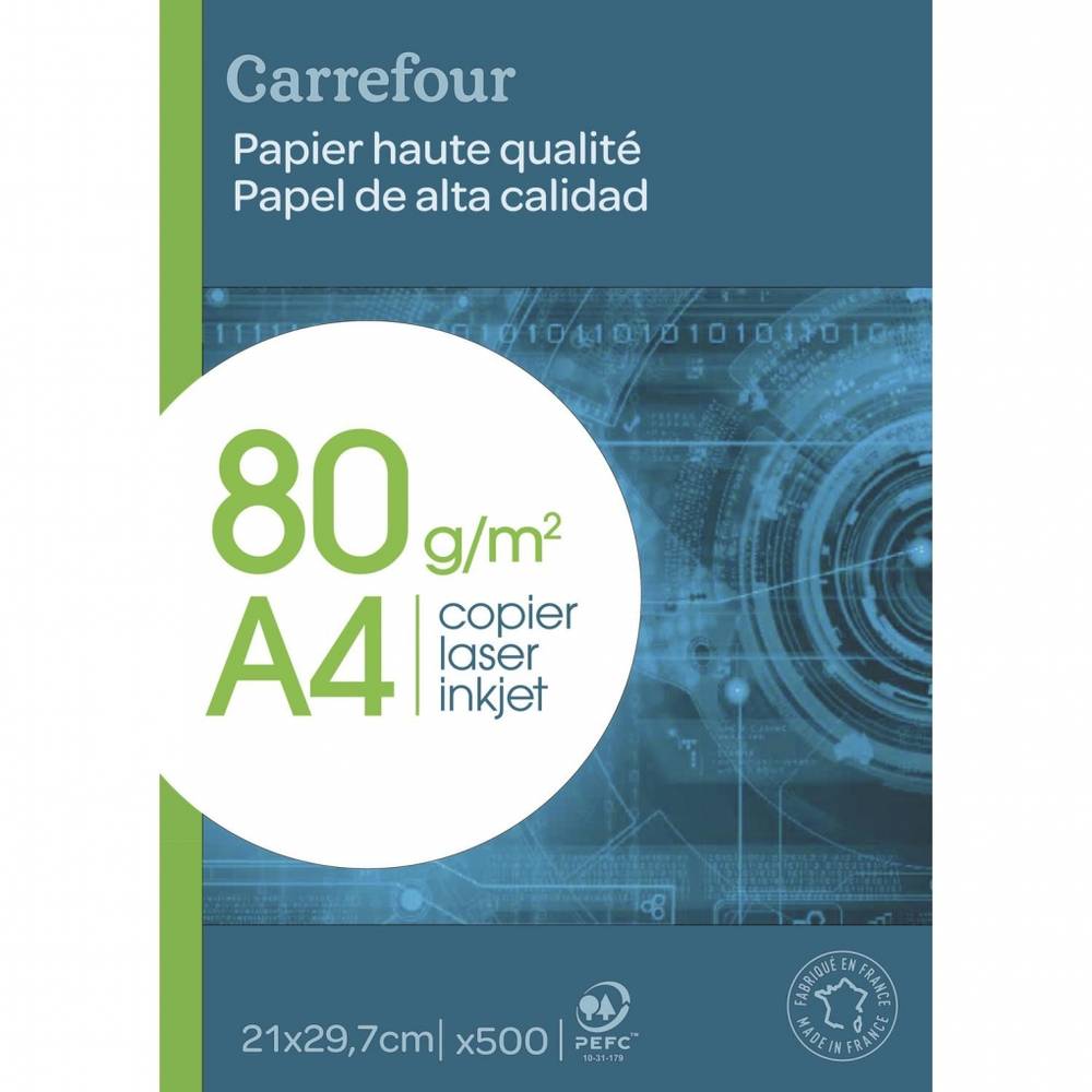 PAQ. 500H A4/80 GR. CARREFOUR