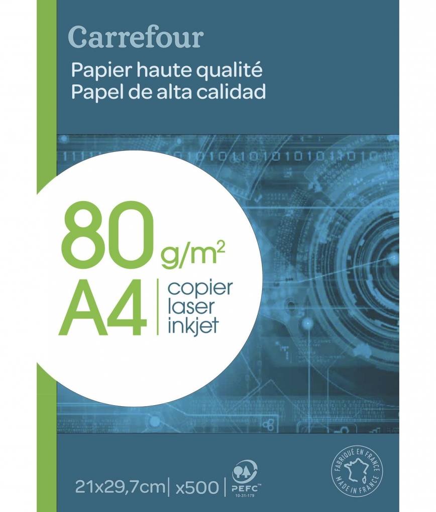 PAQ. 500H A4/80 GR. CARREFOUR