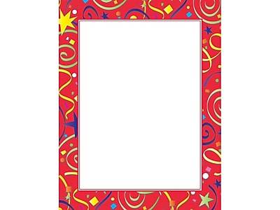 Geographics Red Star Confetti Holiday Letterhead, Multicolor (100 ct)