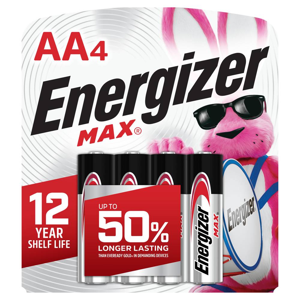 Energizer Max Alkaline Batteries, AA (4 ct)