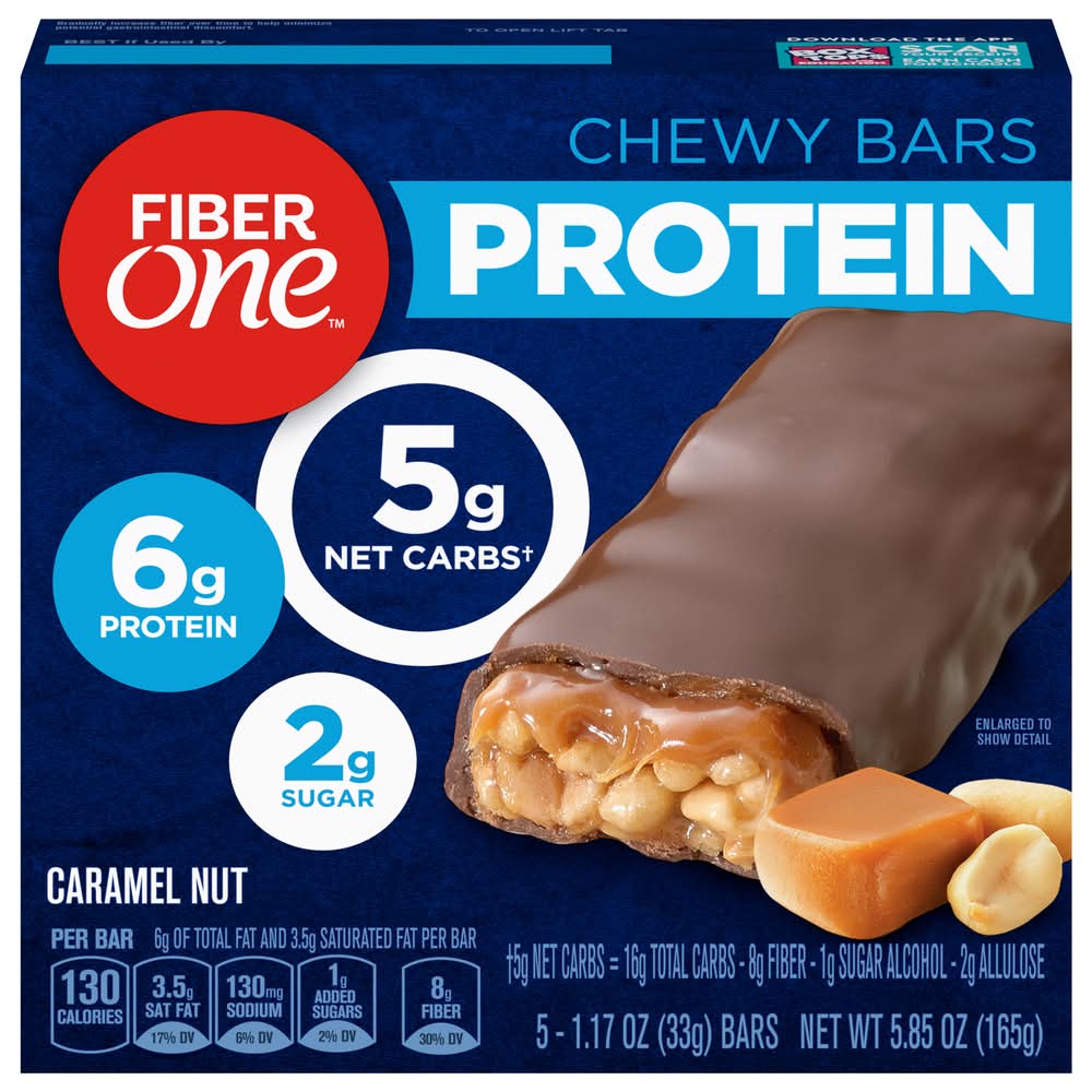 Fiber One Caramel Nut Chewy Protein Bars (5.8 oz)