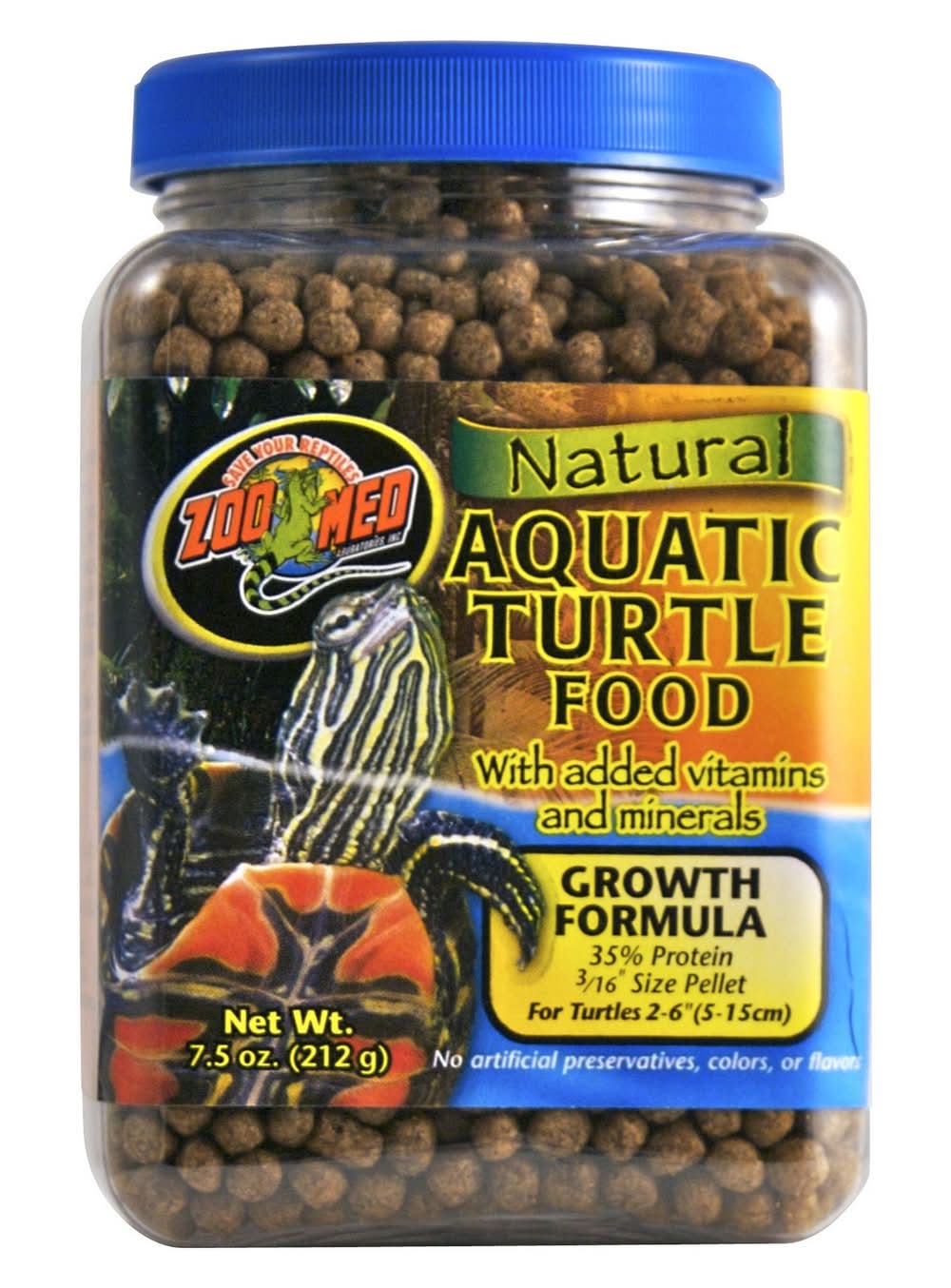 Zoo Med Aquatic Turtle Growth Formula - Juvenile Aquatic Turtle Food - 7.5 oz (Size: 7.5 Oz)