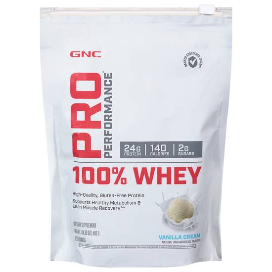 Gnc Pro Performance Vanilla Cream 100% Whey Protein (14.4 oz)
