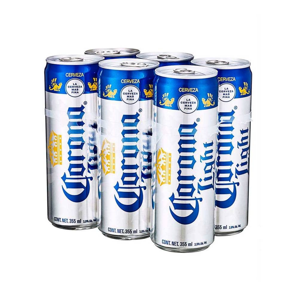 Corona cerveza clara light (6 pack, 355 ml)