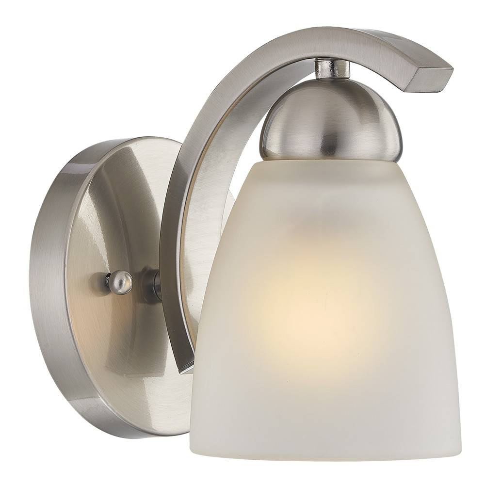 allen + roth Paces 4.7-in 1-Light Brushed Nickel Modern/Contemporary Vanity Light | FV18-114