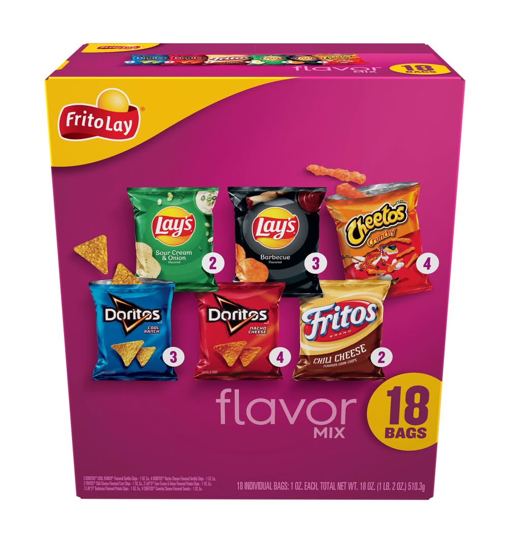 Frito-Lay Snacks Flavor Mix Variety pack (18 oz, 18 ct)