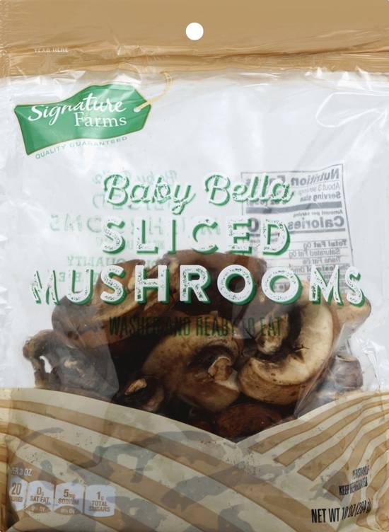 Order Signature Farms · Sliced Baby Bella Mushrooms (10 oz) food online from Safeway store, Eureka on bringmethat.com