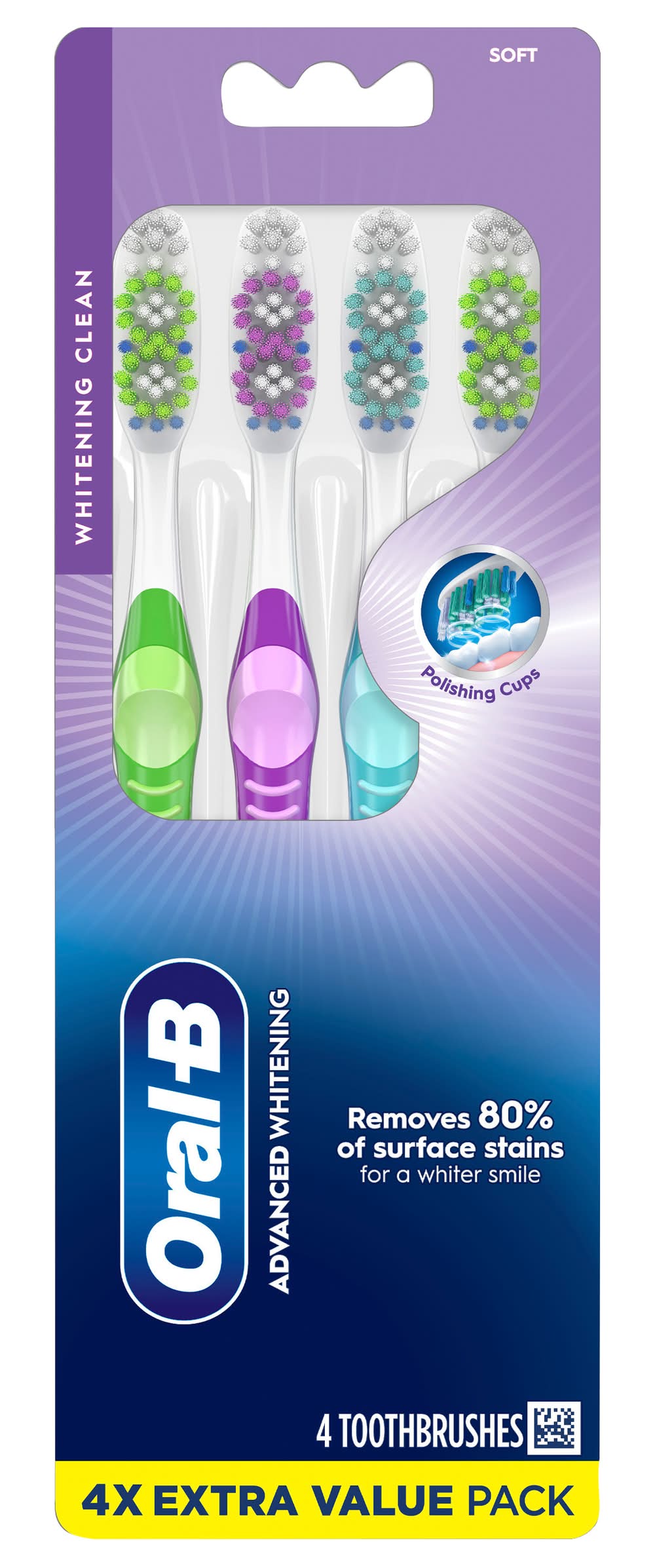 Oral-B 3D White Vivid Soft Toothbrushes (3.2 oz, 4 ct)
